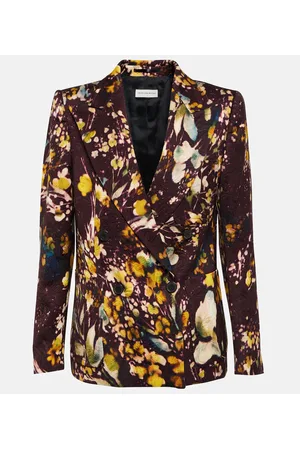 DRIES VAN NOTEN Blazer doppiopetto con stampa