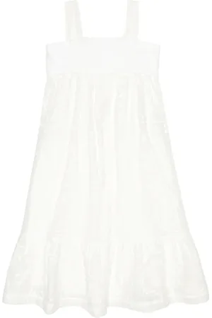 Chloé Chloé Kids Abito in voile di cotone con ricamo