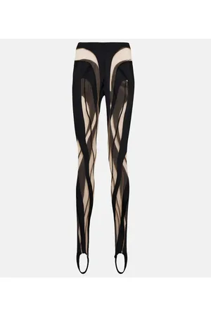 MUGLER Leggings in jersey e mesh