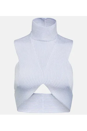 Alaïa Alaïa Top cropped in maglia a coste