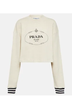 Prada Pullover in cotone con logo