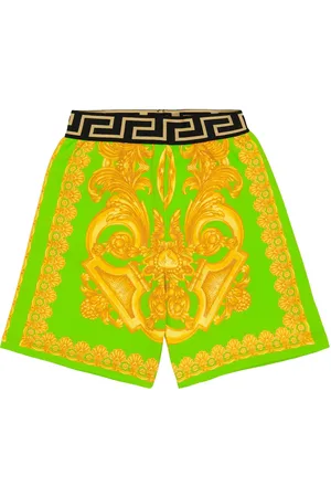 VERSACE Shorts in cotone con stampa Barocco
