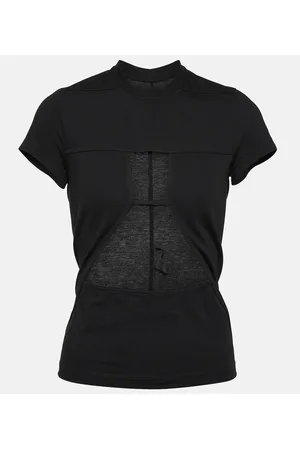 Rick Owens T-shirt in jersey di cotone con cut-out