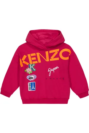 Kenzo Felpa in cotone con cappuccio e logo