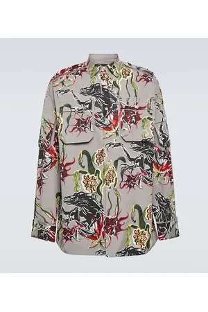 Prada Camicia in popeline di cotone con stampa