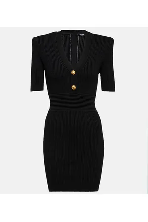 Balmain Miniabito a coste con scollo a V