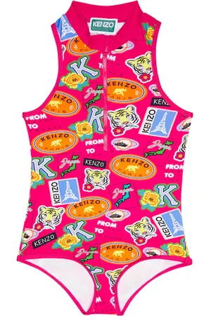 Kenzo Costume intero con mezza zip e logo