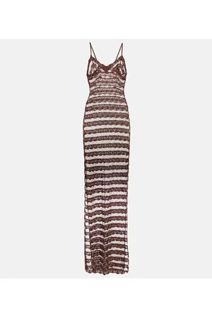 AYA MUSE Abito lungo stile camisole in pizzo