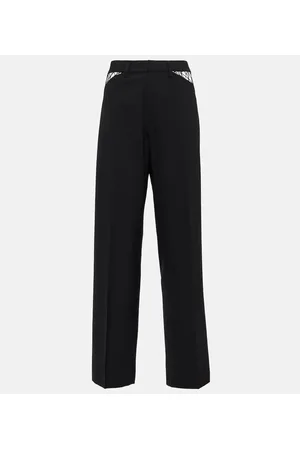 DION LEE Pantaloni regular in lana con cut-out