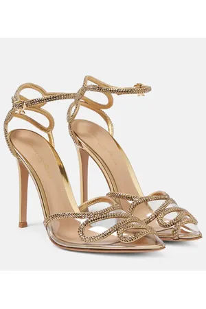 Gianvito Rossi Sandali in pelle e PVC con cristalli