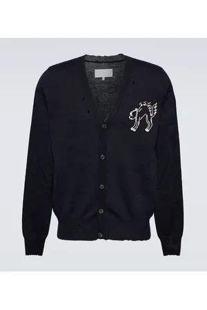 Maison Margiela Cardigan in lana con ricamo