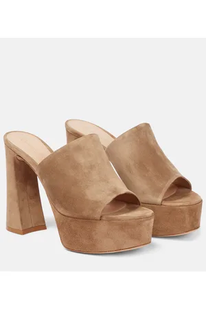 Gianvito Rossi Mules Holly in suede con plateau