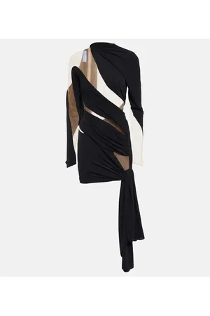 MUGLER Miniabito asimmetrico con tulle