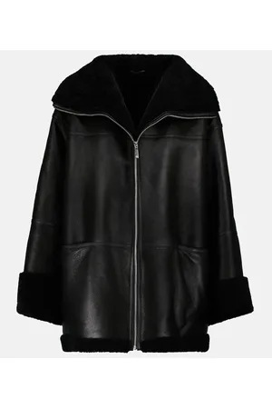 Totême Giacca in pelle con shearling
