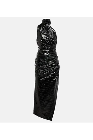 Alaïa Alaïa Abito midi asimmetrico con stampa