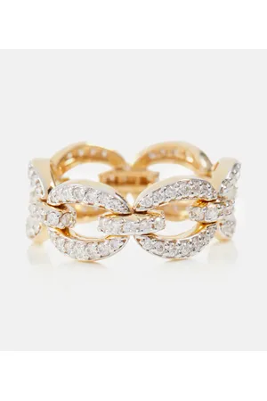 Nadine Aysoy Anello Catena Petite in 18kt con diamanti