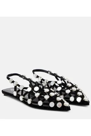 The Attico Ballerine slingback Grid con cristalli