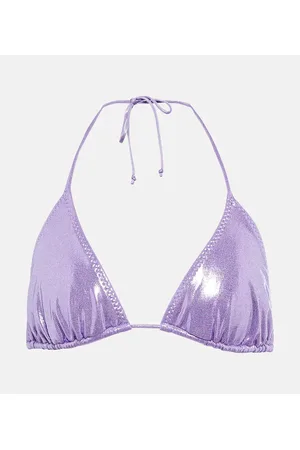 Norma Kamali Top bikini String metallizzato