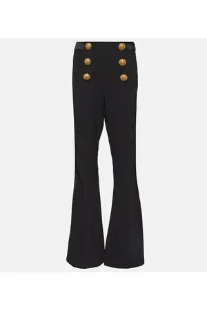 Balmain Pantaloni flared a vita bassa