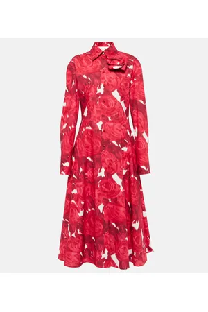 VALENTINO Abito chemisier in cotone con stampa