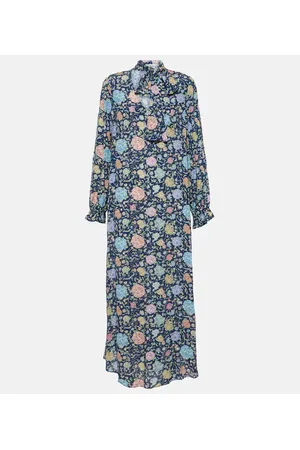 RIXO London Abito midi Ferne in crêpe con stampa