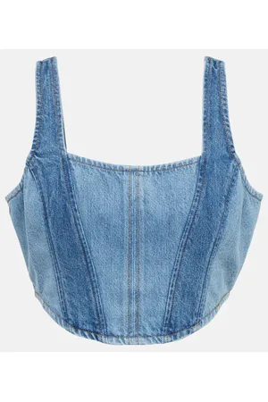 Frame Top stile corsetto in denim