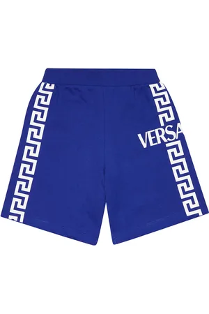 VERSACE Shorts in cotone con stampa Greca