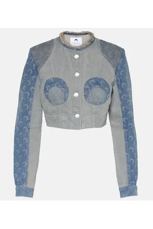 Marine Serre Giacca di jeans cropped Regenerated