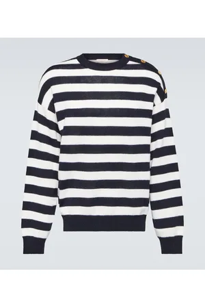 VALENTINO Pullover in cotone e lana a righe