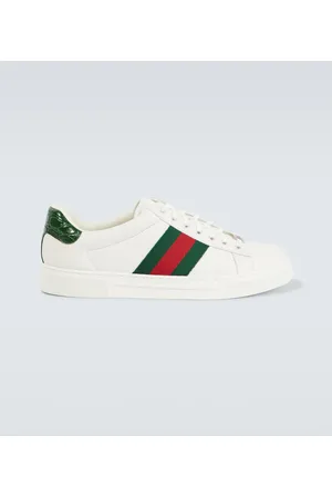 Gucci Sneakers Ace Web Stripe in pelle