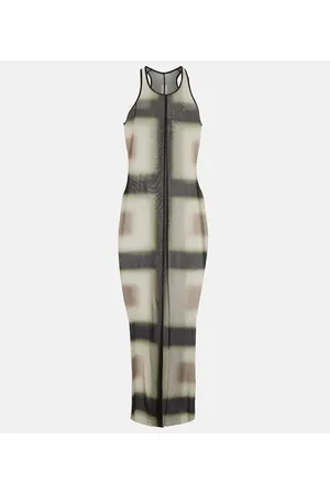 Rick Owens Abito midi trasparente con stampa