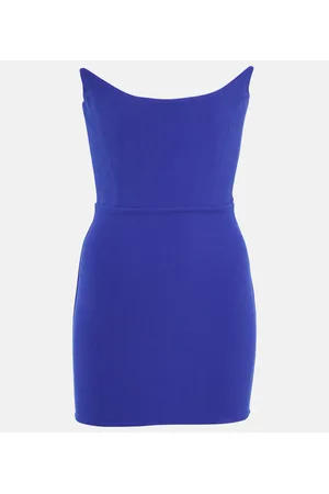 ALEX PERRY Abito bustier midi in crêpe