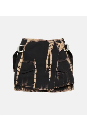DION LEE Minigonna a portafoglio in denim tie-dye