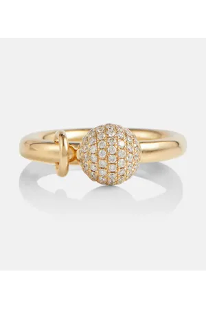 Rainbow K Anello Piercing in 14kt con diamanti