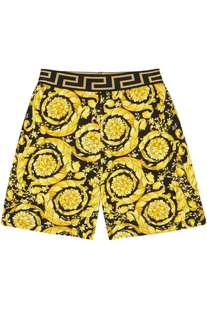 VERSACE Shorts in cotone con stampa Barocco