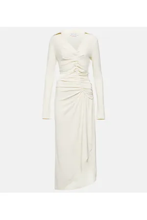 OFF-WHITE Abito midi in crêpe con cut-out