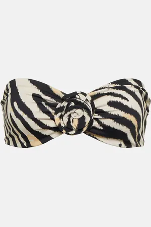MAGDA BUTRYM Top bikini a fascia con stampa zebrata