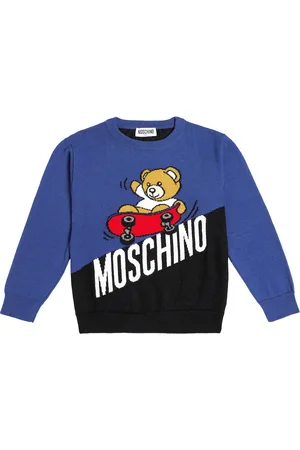 Moschino Pullover in cotone e lana con logo