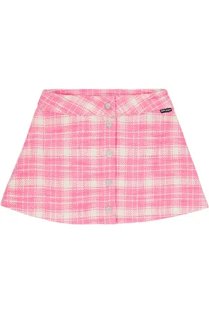 Palm Angels Gonna in tweed di misto cotone a quadri