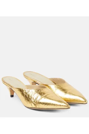 Khaite Mules River in pelle metallizzata