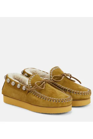 Isabel Marant Mocassini Forley in suede con shearling