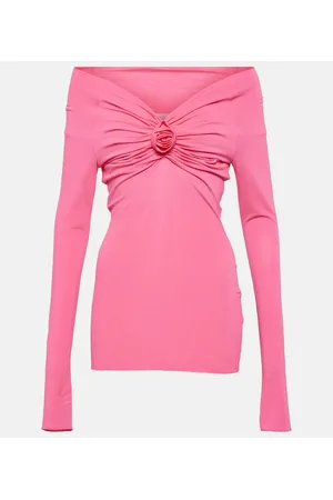 BLUMARINE Top in jersey con scollo bardot
