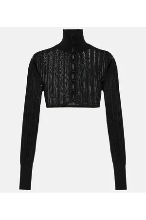 Alaïa Alaïa Cardigan cropped in maglia a coste