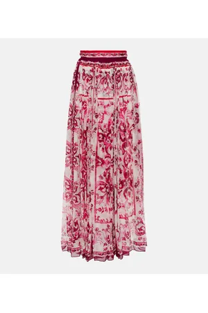 Dolce & Gabbana Gonna lunga in seta con stampa