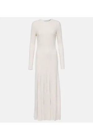 GABRIELA HEARST Abito midi Walsh in lana e seta a pieghe
