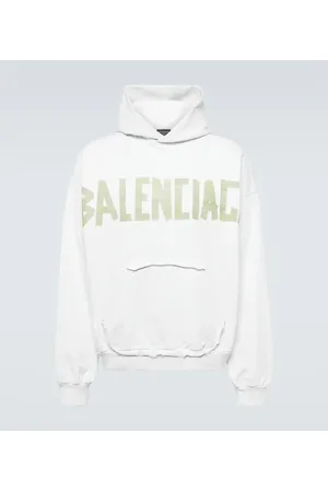 Balenciaga Felpa Tape Type Ripped in cotone con cappuccio