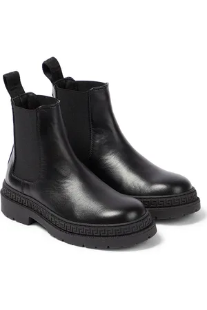 VERSACE Stivaletti Chelsea Greca in pelle