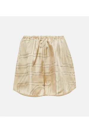Totême Shorts in seta con logo