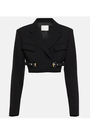 DION LEE Blazer cropped Interlock in misto lana