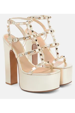 VALENTINO GARAVANI Sandali Rockstud in pelle con plateau